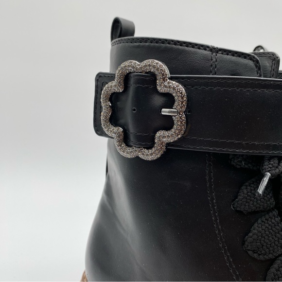 SAM & LIBBY Samantha Combat Boot Color Black with Brown Bottom - Picture 2 of 12